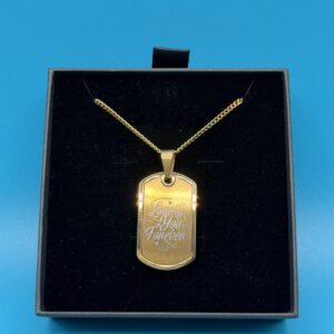 Stainless Steel Gold Plated Pendant Necklace