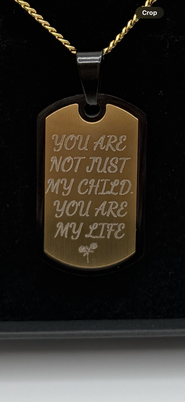 Stainless Steel Gold Plated Pendant Necklace - Image 2